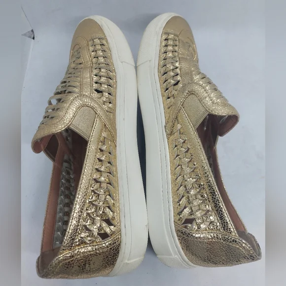 Tory Burch Huarache 2 Slip-On Sneakers Shoes Woven Golden Womens Size 9.5M - Picture 7 of 16